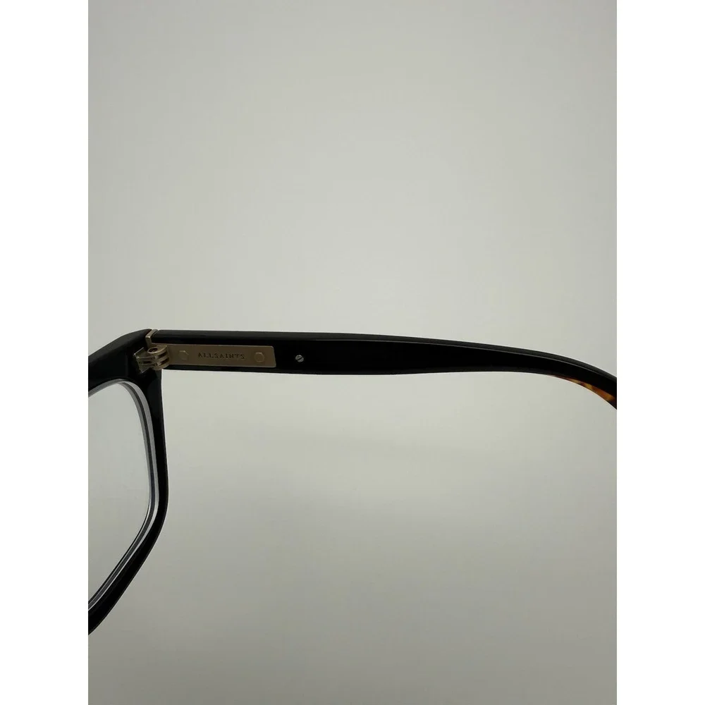 AllSaints ALS1018 001 Eyeglasses Frames 52-20 Black Cat Eye Gold w/ Case